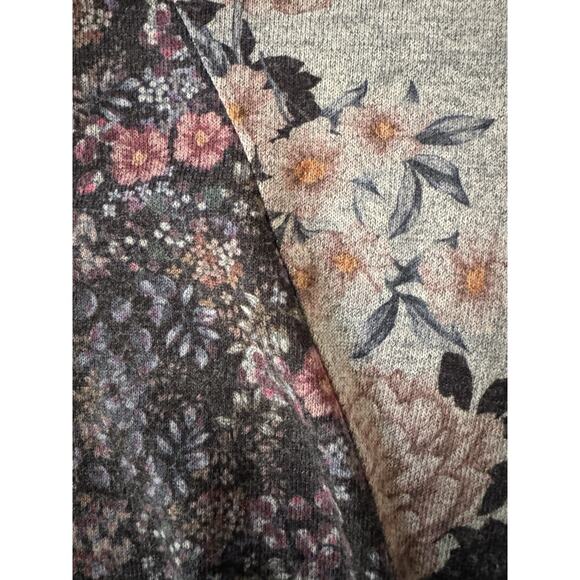 Floral Long Sleeve Knit Tunic Sweater Women’s Size L Bohemian Hippie Patchwork - Picture 3 of 10